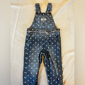 OskKosh polka dot overalls with belt